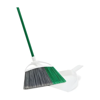 Libman XL Indoor/Outdoor Angle Broom, Dustpan, All-Surface Fibers, 24mm Steel Handle, 54 in