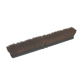 Birdwell Cleaning Products Push Broom Head, 24 in, Natural Palmyra Fiber, Black Poly Foam Block