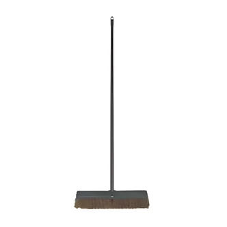 Birdwell Cleaning Products Push Broom, 18 In, Black Poly Foam Block, 15/16 In x 60 In Metal Handle, Made in USA