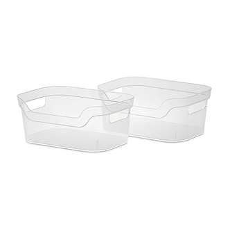 Sterilite Small Open Bins, Clear Plastic, 9 1/2 in x 6 1/2 in x 4 in, 2/PK