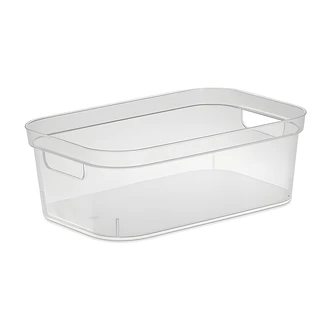 Sterilite Small Storage Bin, Clear, 12 1/4" W x 8" D x 4 1/4" H, 8/CS