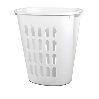 Sterilite Oval Hamper, White, 21" W x 14 3/8" D x 21 7/8" H, 6/CS