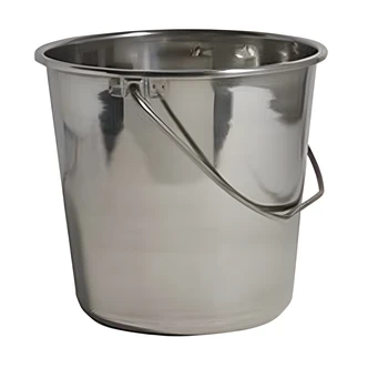 Buffalo Stainless Steel Bucket, 1.32 gal, Nesting, Stainless Steel Handles