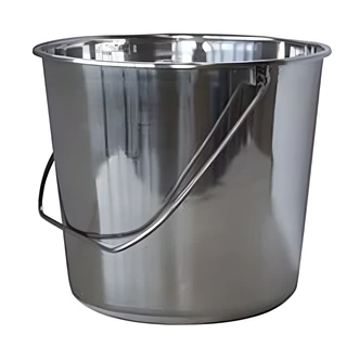Buffalo Stainless Steel Bucket, 2.37 gal, 11" W x 11" D x 12" H, 22 Gauge, Nesting, Sturdy Handles