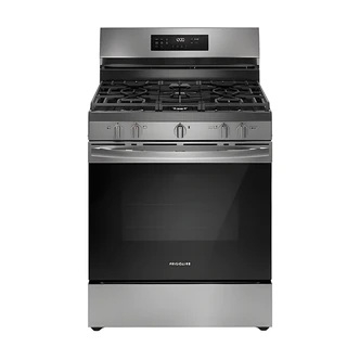 Frigidaire Gas Range, Stainless Steel, Self Clean, 17,000 BTU Burner, Continuous Corner-To-Corner Grates, 30 in