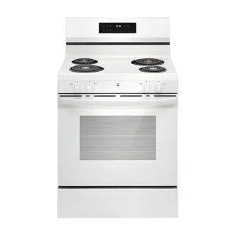 Frigidaire Freestanding Electric Range, 30 in, White, 5.3 cu. ft., Coil Elements, Self-Cleaning, Storage Drawer