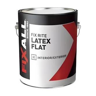 California Products Fix-Rite Latex Flat Paint, Interior/Exterior, White