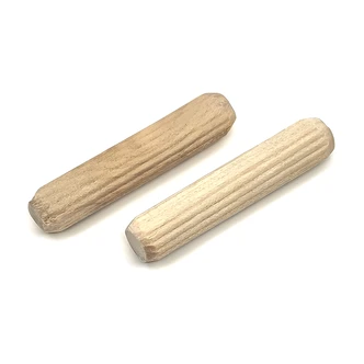 Cindoco Multi-Groove Dowel Pin, 7/16" x 2 1/2", Wooden, Fluted, 6/PK