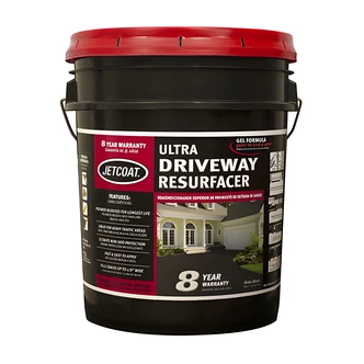 Jetcoat Ultra Driveway Resurfacer, Asphalt Pavement, 5 gal, Sand Fortified