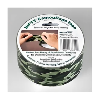 Nifty Camouflage Tape, Serrated Edge, Heavy Duty, Strong Adhesive, 2" x 55', Outdoor Use