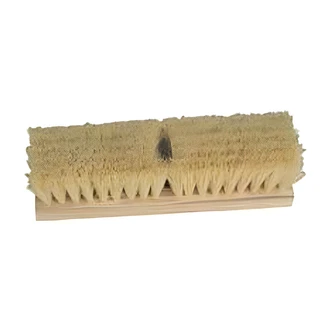 Birdwell Cleaning Products, Deck Scrub, Tampico, 10 in, Natural Fiber, Hardwood Block, 1 Tapered Hole, 1 Threaded Hole