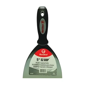 Red Devil EZ Grip Taping Knife, 5 in, High Carbon Steel Blade, Ergonomic Handle, Brass-Plated Nail Setting Head