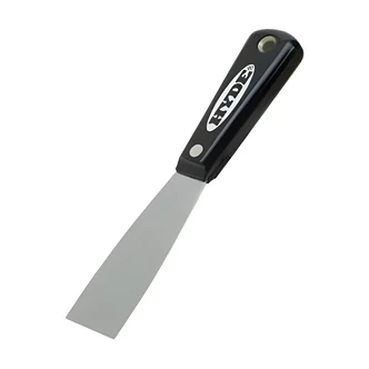 Hyde Putty Knife/Scraper, Stiff, 1-1/2 in, Black/Silver, Nylon Handle, High Carbon Steel Blade