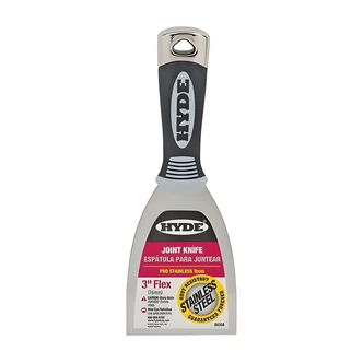 Hyde Putty Knife, Pro Stainless, 3 in Flexible Blade, Stainless Steel, Hammer Head