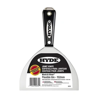 Hyde Joint Knife, Black/Silver, 6 in, High Carbon Steel, Nylon Handle, Full Tang, Nail Setting End
