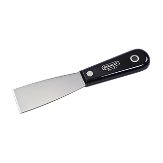 Stanley Putty Knife, Stiff, 1-1/2 in, Hardened Alloy Steel, Nylon Handle