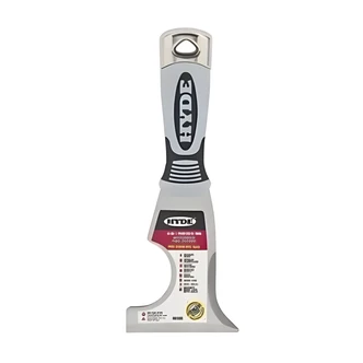 Hyde 8-In-1 Multi-Tool, Stainless Steel, 3 in Scraper Blade, 9.5 x 5.5 x 1.25 in