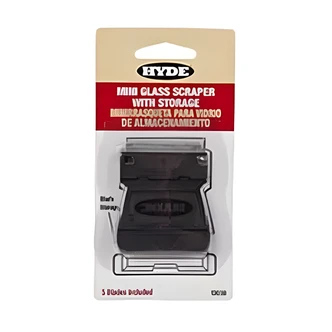 Hyde Mini Glass Scraper, Storage Handle, 5 Blades, Polypropylene, 3.5 W x 6 D x 4.25 H in