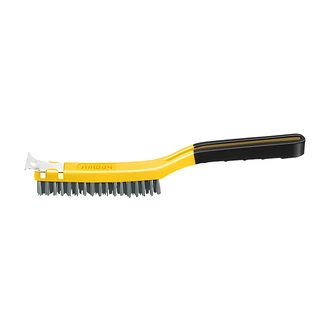 Linzer Wire Brush Scraper, Carbon Steel, Soft Grip, 14 in, 3 x 19 Row