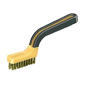 Linzer Brass Wire Brush, Soft Grip, Narrow, Solvent Proof, 7" L x 3/4" W