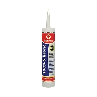 Red Devil 100% Silicone Sealant, White, 10.1 oz, 12/CS