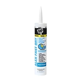 DAP Alex Fast Dry Caulk Plus Silicone, White, 10.1 oz, 12/CS