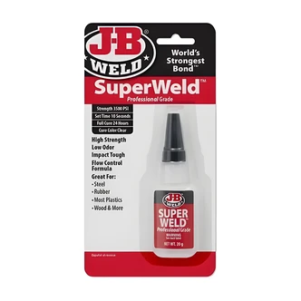 J-B Weld Super Weld Glue, High Strength, Low Odor, Flow Control, 20 G
