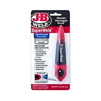 J-B Weld FiberFix Total Repair Glue, Clear Drying Resin, Blue Curing Light, 5 g