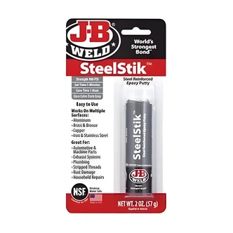 J-B Weld SteelStik Epoxy Adhesive/Sealant, Steel Reinforced, Wet/Dry Surfaces, 2 oz