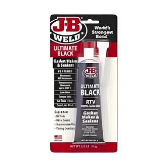 J-B Weld Ultimate Black Gasket Maker, RTV Silicone Sealant, Oil And Petroleum Resistant, Sensor Safe, 3 oz