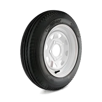 Martin Wheel Trailer Wheel Assembly, 12", 5 Hole, White Spoke, Kenda Loadstar Tires