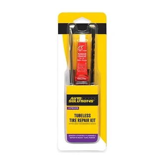 United Marketing Tubeless Tire Repair Kit, 3-Pc, Rubber Cement Tube, Rasp Tool, Plug Strip