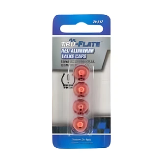 Highline-Warren Cap Valve, Red Aluminum, For TPMS Valves, 4/PK