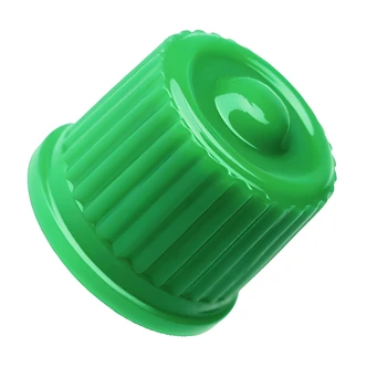 Highline-Warren Tire Valve Caps, Green Plastic Sealing, TPMS Compatible, 4/PK, 5/CT