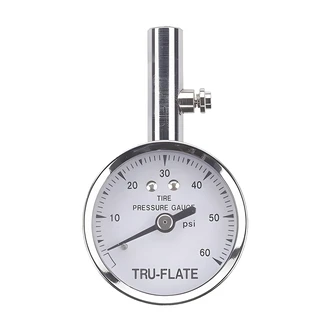 Highline-Warren Dual Tire Gauge, Dial, 10-60 PSI, Steel Casing, Brass Chuck, Automatic Reset, Pressure Release Valve