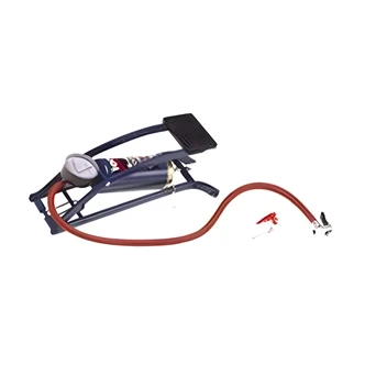 United Marketing Heavy Duty Foot Pump, 100 PSI, 2" x 4 3/4" Steel Barrel, Quick-Release Fitting, Adapters Included