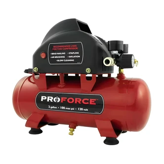 Mat Industries Mini Air Compressor, 2 gal, Oil-Free, Lightweight, Integrated Handle, 19" D x 9" W x 16.25" H