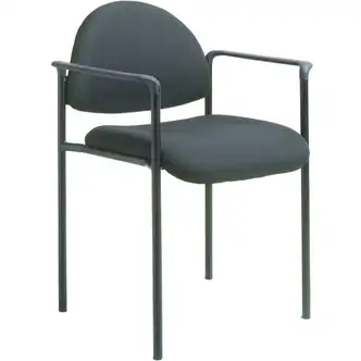 Boss Stacking Chair, Diamond, Fixed Arms, Crepe Upholstery, Steel Frame, 18" Seat, 250 lb Capacity, Stacks 4