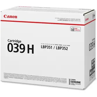 Canon 039H (CRTDG039H) Toner Cartridge, Black, High-Yield 25,000 Page Yield, for imageCLASS LBP351/351x/352/352x/352dn