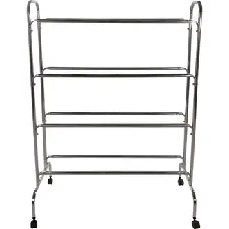 Champion Sports, Basketball Cart, Vertical, Holds 16 Balls, Powder-Coated Steel, 4 Swivel Casters, No-Topple Base, 17 in x 41 in x 53 in, Silver