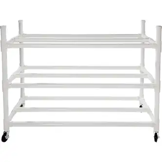 Champion Sports Ball Cart, Indoor/Outdoor, 30-Ball Capacity, 4 Swivel Nonmarring Casters, White Plastic, 19" W x 55" D x 45" H