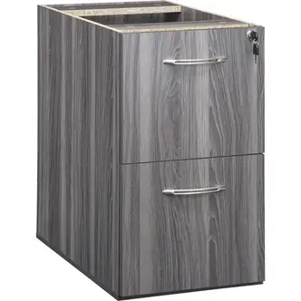 Safco Pedestal, Credenza, Aberdeen Series, 2-Drawer File/File, 15.3" x 20" x 27.5", Gray Steel, Letter/Legal, Lockable, Cable Management