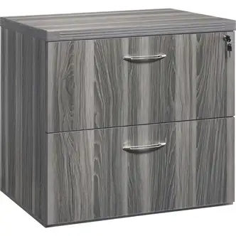 Safco, Lateral File, Freestanding, Aberdeen Series, 36" W x 24" D x 29.5" H, 2-Drawer, Letter/Legal Filing, Lockable, Gray Steel