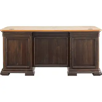 Martin Sonoma Double Pedestal Desk, 60" W x 28" D x 30" H, Solid Wood Top, Wood Veneer, 7 Drawers, Dark Roast, Antique Bronze Hardware