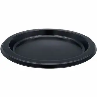 Genuine Joe Disposable Plastic Plates, 7" Round, Black, 125/PK