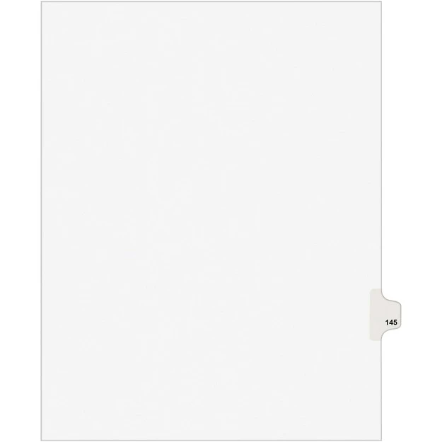 Avery-Style Legal Side Tab Exhibit Divider, Title: 145, Letter, White, 25/Pack
