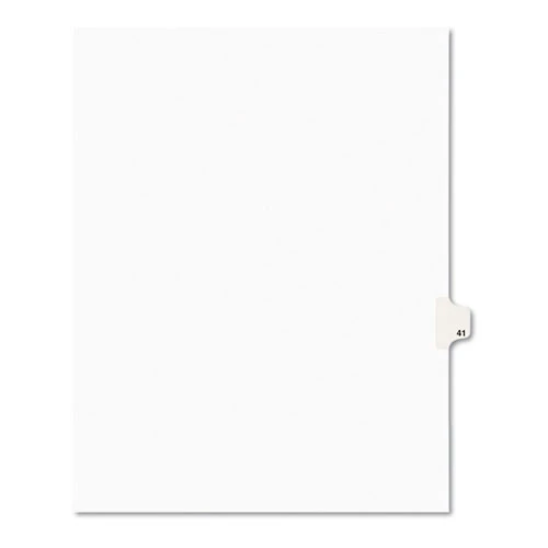 Avery-Style Legal Side Tab Divider, Title: 41, Letter, White, 25/Pack