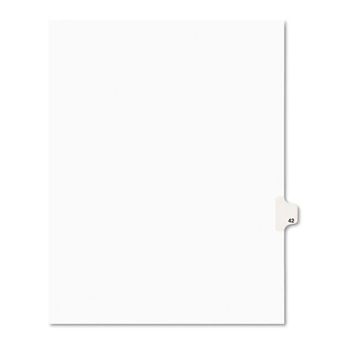 Avery-Style Legal Side Tab Divider, Title: 42, Letter, White, 25/Pack