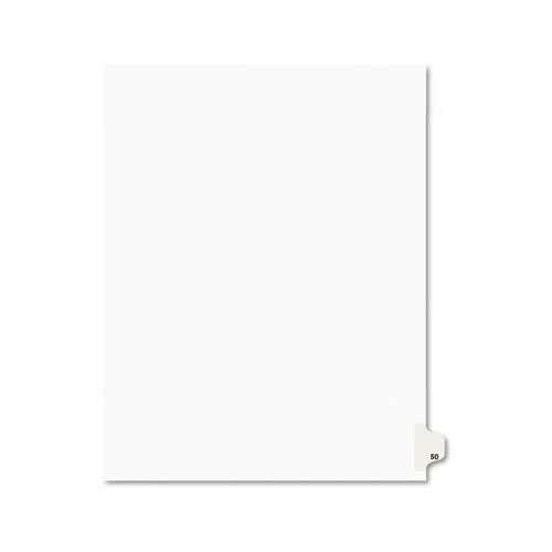 Avery-Style Legal Side Tab Divider, Title: 50, Letter, White, 25/Pack