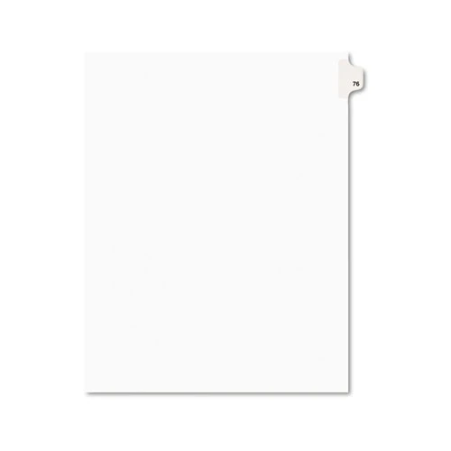 Avery-Style Legal Side Tab Divider, Title: 76, Letter, White, 25/Pack